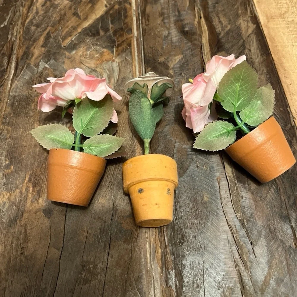 Mini Potted Plant Set - Terra Cotta, Spring Faux Floral